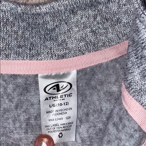 Grey zip up hoodie!! Size large 10-12